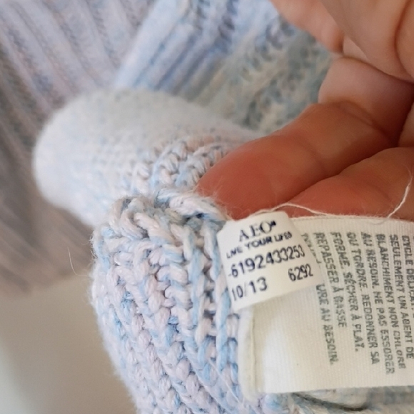 American Eagle Blue Oversized Knit Cardigan | Button Front | Stretchy 100% - Picture 4 of 9